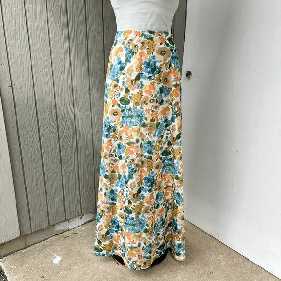 VTG 70s Alfreda Floral Blazer Skirt Suit Set Prairie Cottagecore Boho S/M - Picture 10 of 12